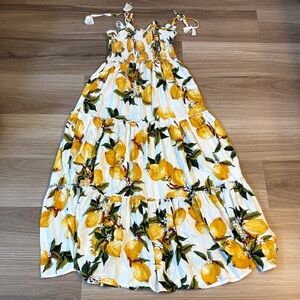 Blue Island Lemon Patterned Dress medium